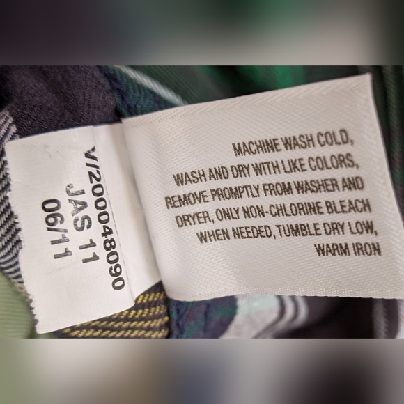 OLD NAVY Men's Blue and Green Plaid Long Sleeve Button Down Shirt Size XL NWT - Picture 8 of 8